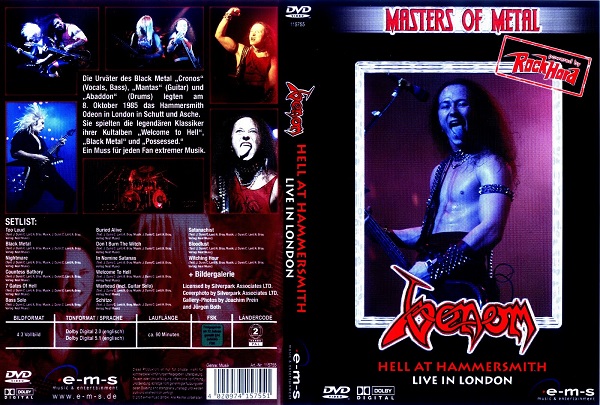 Venom - Live In London 1985 DVD - The World's Largest Site for